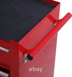 HOMCOM Coffre à outils à 5 tiroirs, boîte à outils en acier verrouillable sur roulettes, armoire roulante