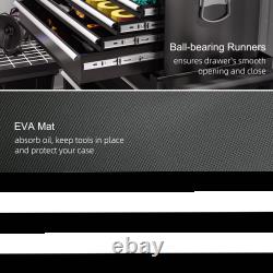 HOMCOM Coffre à outils roulant verrouillable avec 14 tiroirs Rouge