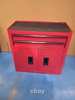 Halfords Coffre à outils de rangement d’atelier à 8 tiroirs et armoire, rouge, dessus cabossé