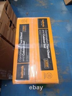 Halfords Coffre à outils de rangement d’atelier à 8 tiroirs et armoire, rouge, dessus cabossé