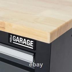 Hilka Armoire à Outils en Acier de 24 Gauge, 9 Pièces, Coffre de Rangement pour Garage et Atelier avec Tiroirs