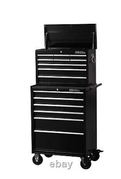 Hilka Coffre à outils à roulettes avec 15 tiroirs en métal noir