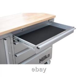 Hilka Coffre de rangement 4 tiroirs en acier inoxydable de 48 pouces pour atelier, armoire à outils