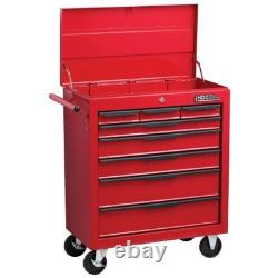 Hilka Heavy Duty Chariot à Outils à 8 Tiroirs avec Couvercle Garage Atelier Armoire en Acier Rouge Pro