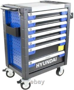 Hyundai Tool Coffre Cabinet 305 Pièce 7 Tiroir Roulette À Roulettes Montées