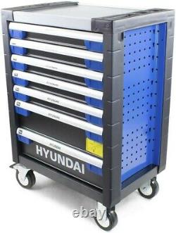 Hyundai Tool Coffre Cabinet 305 Pièce 7 Tiroir Roulette À Roulettes Montées