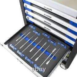 Hyundai Tool Coffre Cabinet 305 Pièce 7 Tiroir Roulette À Roulettes Montées