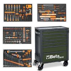 Kit d'outils Beta 267 pièces dans un cabinet à roulettes à 7 tiroirs RSC24 en vert militaire