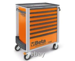 Kit d'outils Beta Worker 398 pièces dans un meuble à roulettes mobile orange à 8 tiroirs