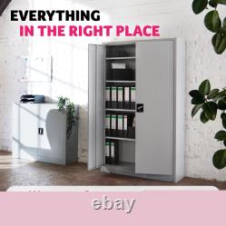 Meuble de bureau en métal avec tiroirs verrouillables pour rangement de dossiers