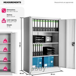 Meuble de bureau en métal avec tiroirs verrouillables pour rangement de dossiers