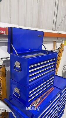 Nous Pro Blue Tools Stacked Steel Chest Tool Box Roller Cabinet