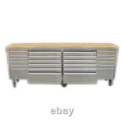 Offre de Cabinet d'outils d'établi à 24 tiroirs en acier inoxydable brossé 2 x 96
