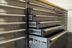 Offre de Cabinet d'outils d'établi à 24 tiroirs en acier inoxydable brossé 2 x 96