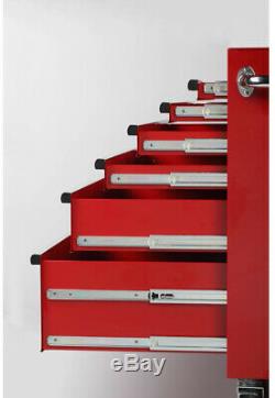 Outil Roulant Coffre Rouge Cabinet De Rangement 6 Tiroirs X-large Roulement À Billes De Fond