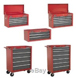 Pro Red Tool Box Box Box Unit Cabinet Heavy Duty Roulement À Billes Rollcab