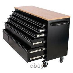 Professional 55 10 Tiroirs Tool Box Chest Roller Cabinet Black Bench Tools Top