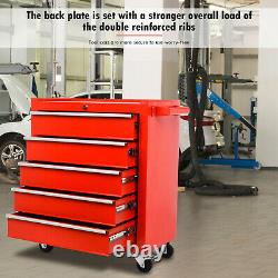 Red 5 Tiroir Lockable Metal Tool Storage Chest Roller Cabinet Roll Cab