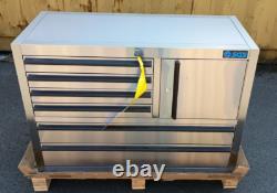 SGS Armoire à outils sur roulettes en acier inoxydable de 41 pouces avec 14 tiroirs STC41TB RS2548