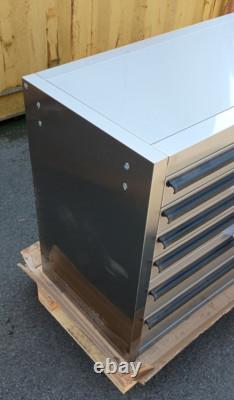 SGS Armoire à outils sur roulettes en acier inoxydable de 41 pouces avec 14 tiroirs STC41TB RS2548