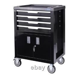 SGS Armoire à roulettes avec 4 tiroirs, compartiment de rangement, plateau, serrures et frein à roulettes
