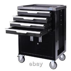 SGS Armoire à roulettes avec 4 tiroirs, compartiment de rangement, plateau, serrures et frein à roulettes