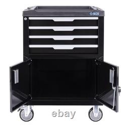 SGS Armoire à roulettes avec 4 tiroirs, compartiment de rangement, plateau, serrures et frein à roulettes
