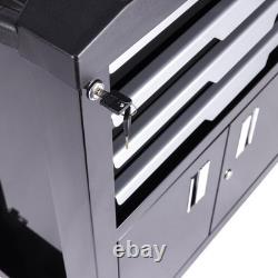 SGS Armoire à roulettes avec 4 tiroirs, compartiment de rangement, plateau, serrures et frein à roulettes