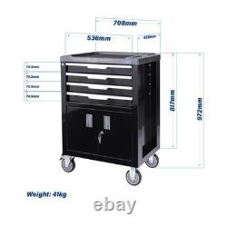 SGS Armoire à roulettes avec 4 tiroirs, compartiment de rangement, plateau, serrures et frein à roulettes
