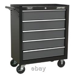 Sealey AP2505B Armoire à outils roulante noire robuste 5 tiroirs avec roulements à billes