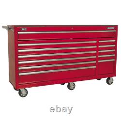 Sealey AP6612 Rollcab Boîte de rangement d'armoire à outils 12 tiroirs rouges à roulement à billes