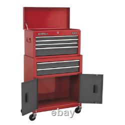 Sealey Ap2200bb Topchest Roller Cabinet 6 Tiroir Rouge/gris