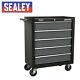 Sealey Ap2505b Black Light Duty Roller Cabinet 5 Tiroir Outil Roulement À Billes De Poitrine
