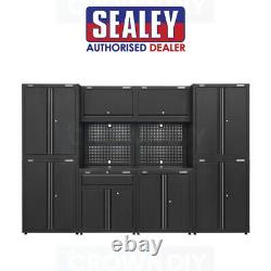 Sealey Apms10hfp Full Garage Storage System Tiroirs Armoire Noire Outil