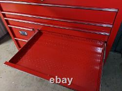 Snap On 55in Kuk1422 Rollcab Tool Box Red Lock’n Roll Power Drawer Nouveau