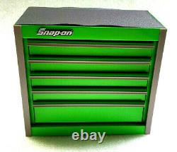 Snap-on Nouveau Green Mini Bottom Tool Box 5 Tiroirs Base Cabinet Chrome Trim Micro
