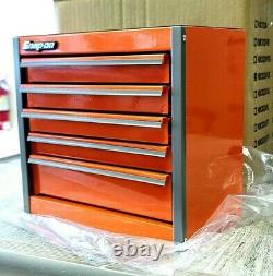 Snap-on Nouveau Orange Mini Bottom Tool Box 5 Tiroirs De Base Cabinet Chrome Trim Micro