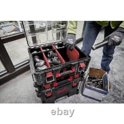 Système de rangement Milwaukee PACKOUT avec tiroirs 2 3 4, tiroir et armoire Pack Out rouges