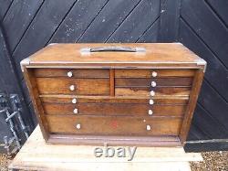 Tiroirs d'ingénieurs Neslein vintage / Boîte à outils en bois Neslein - cabinet à 8 tiroirs