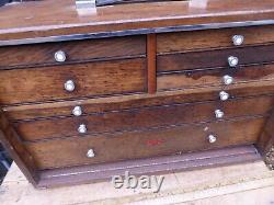 Tiroirs d'ingénieurs Neslein vintage / Boîte à outils en bois Neslein - cabinet à 8 tiroirs