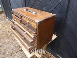 Tiroirs d'ingénieurs Neslein vintage / Boîte à outils en bois Neslein - cabinet à 8 tiroirs