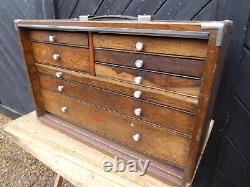 Tiroirs d'ingénieurs Neslein vintage / Boîte à outils en bois Neslein - cabinet à 8 tiroirs