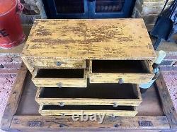 Tiroirs de rangement d'armoire d'outils en bois vintage pour les fabriquants d'outils / horlogers / ingénieurs