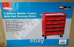 Tool Chest Trolley Hilka 5 Tiroir Red Mobile Storage Roll Armoire Unit Cart Box