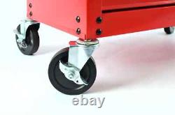 Trolley à outils Hilka, coffre de rangement en métal rouge avec 19 tiroirs, cabinet à roulettes.