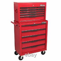 Unité de cabinet à outils combinée avec 14 tiroirs lourds sur roues pour garage et atelier DIY