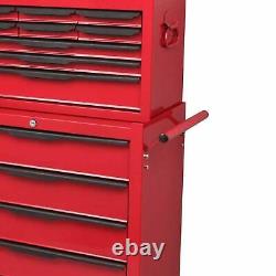 Unité de cabinet à outils combinée avec 14 tiroirs lourds sur roues pour garage et atelier DIY
