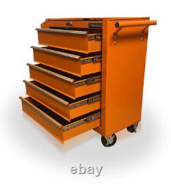 Us Pro Tools Orange Steel Chest Tool Box Roller Cabinet 5 Tiroirs
