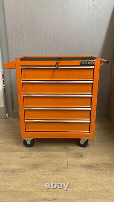 Us Pro Tools Orange Steel Chest Tool Box Roller Cabinet 5 Tiroirs