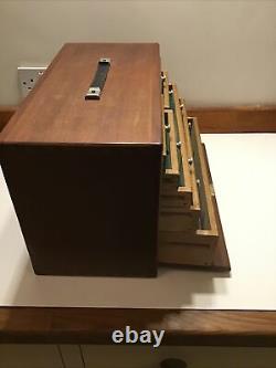 Vintage 7 Drawer Engineers Wooden Tool Chest Top Box Cabinet Par Union
